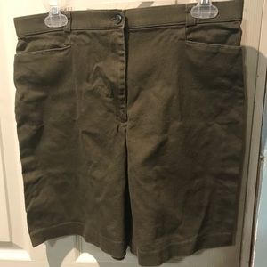 Olive Green High Waist Shorts